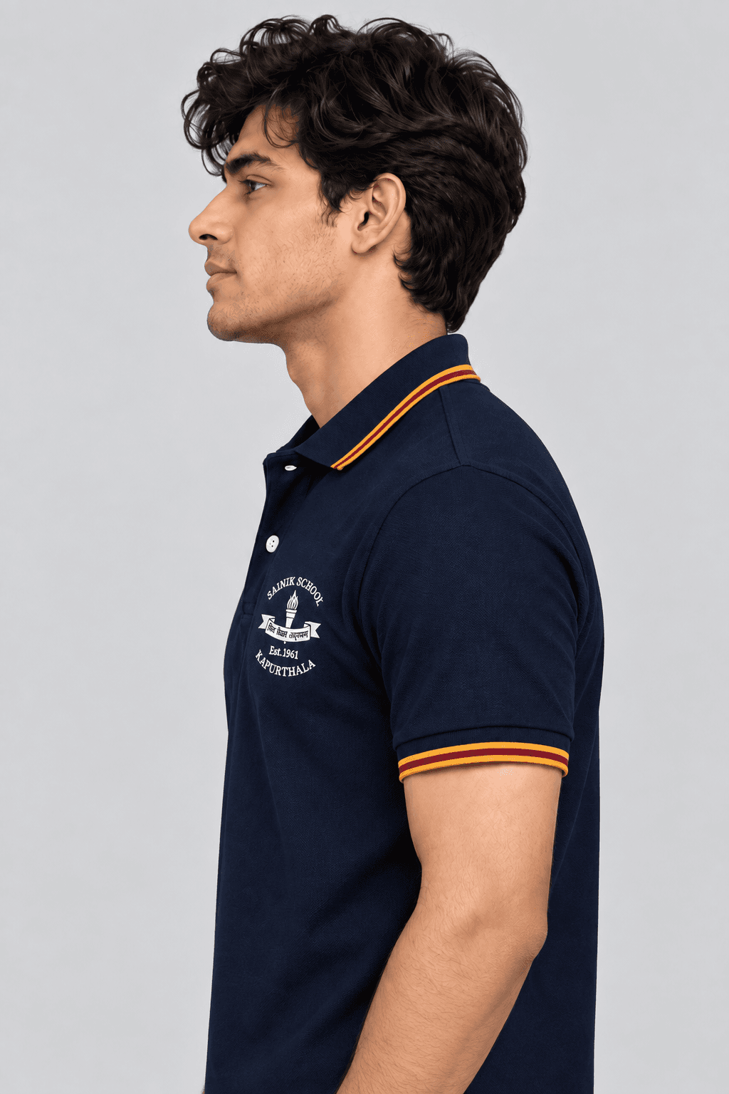 Navy Blue T-Shirt — Model Side thumbnail