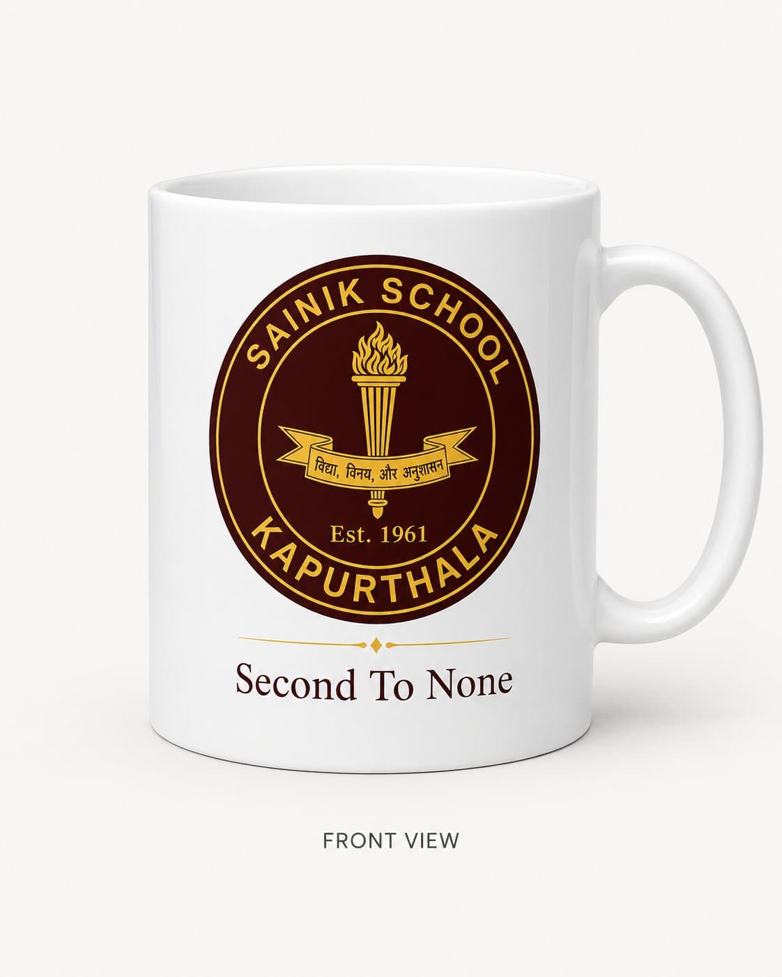 White Ceramic Mug — Front view