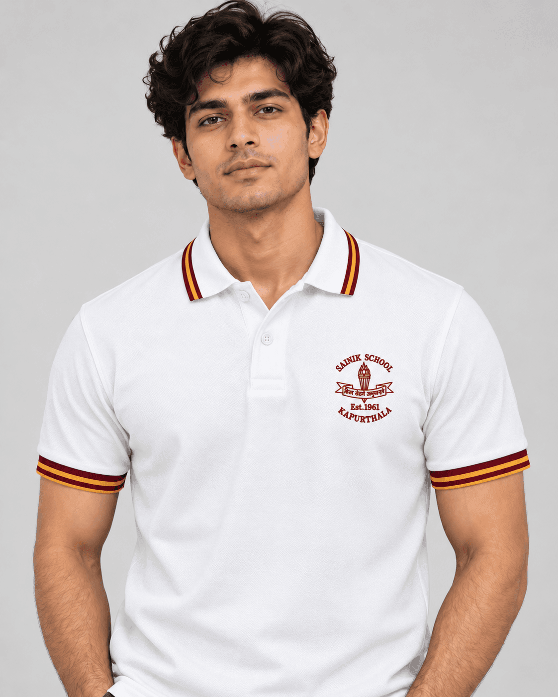 White T-Shirt — Model Front view
