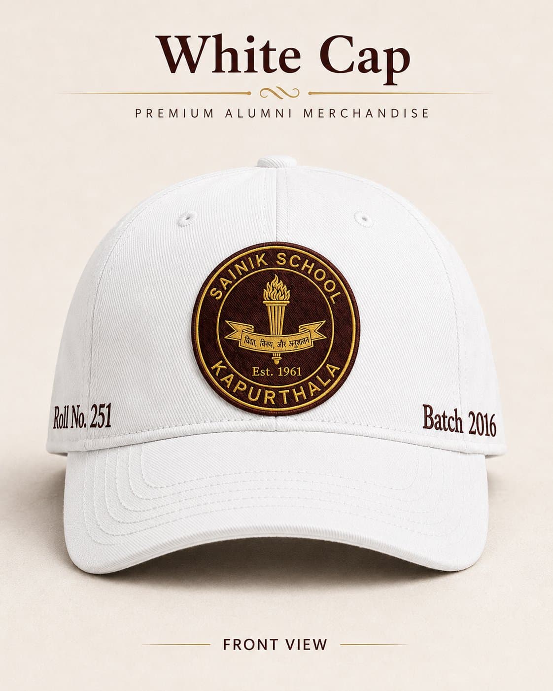 White Cap — Front view